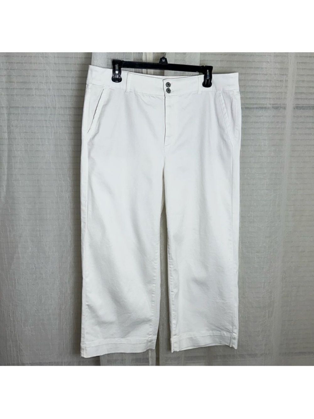 Talbots 14 Simply Flattering Collection White Wide Leg Crop Jeans